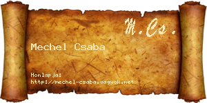 Mechel Csaba névjegykártya