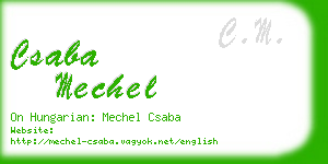 csaba mechel business card